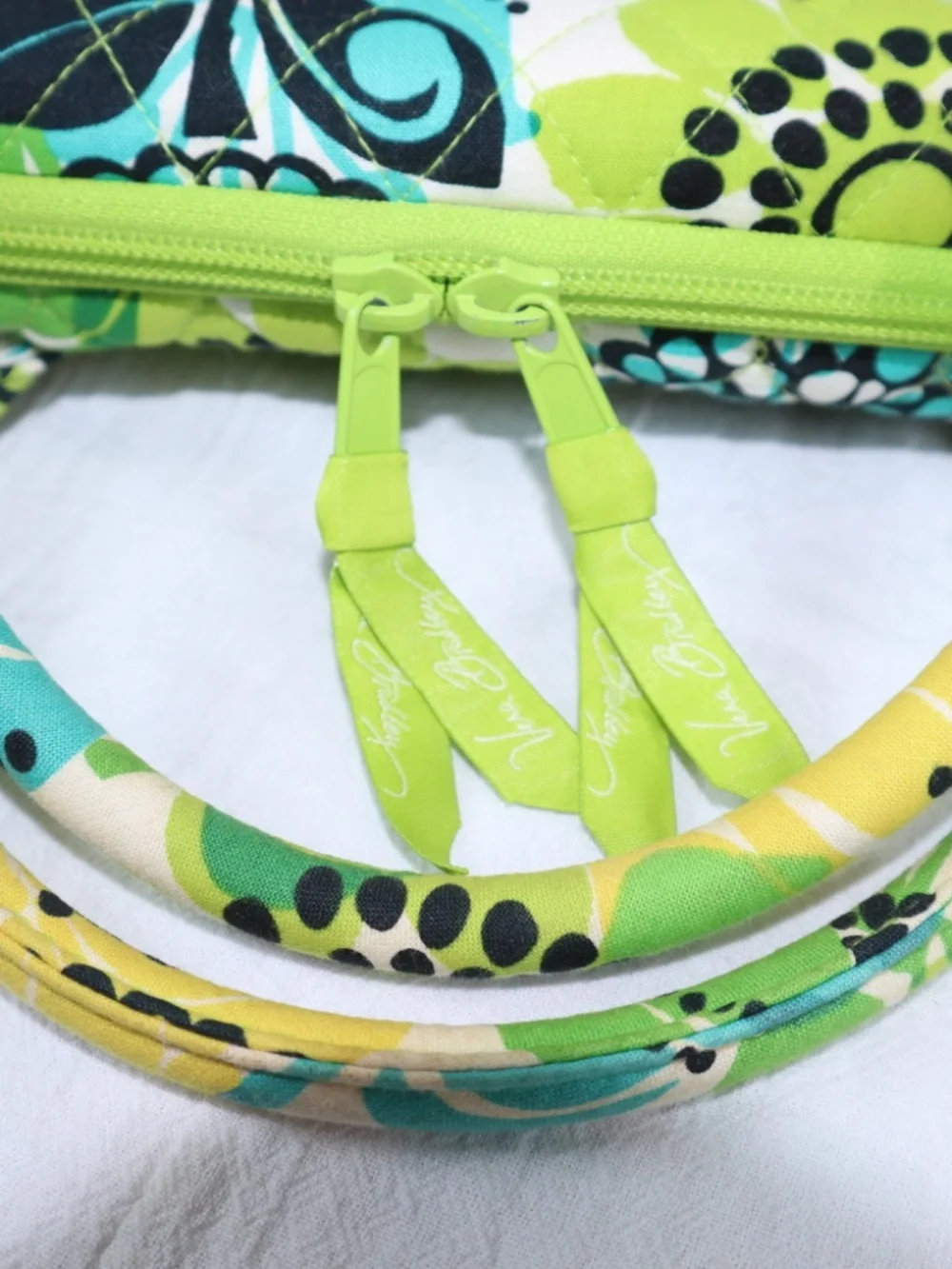 Retired Vera Bradley Limes Up Laptop Case with Carry Handles and Strap Padded